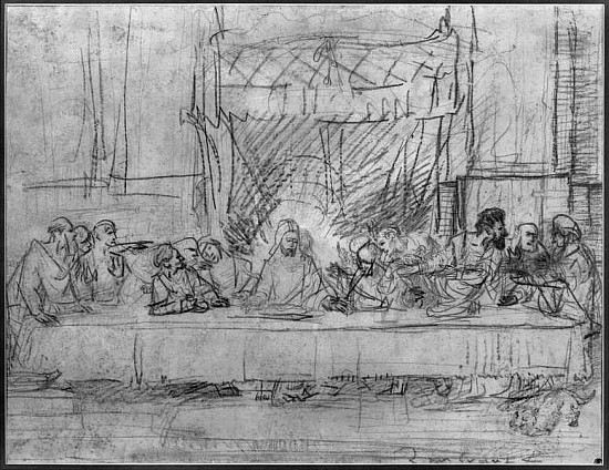 The Last Supper, after the fresco Leonardo da Vinci (1452-1519) c.1635 from 