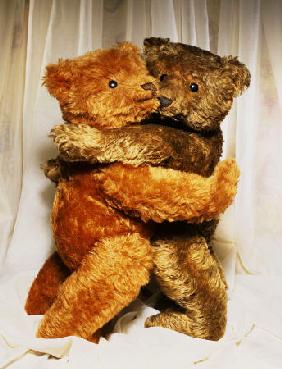Two Steiff Teddy Bears Embracing