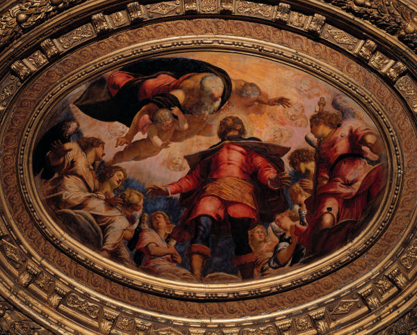 Tintoretto, origin.Jacopo Robusti 1518-1594. ''Saint Roche in Glory'', 1564. Ceiling painting, oil o from 
