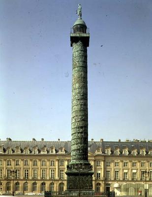 The Vendome Column, with bas-reliefs recording Napoleonic Campaigns of 1805-06, surmounted by the fi from 