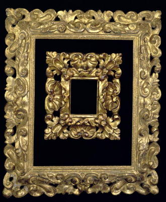 Two carved and gilded frames decorated with 'S'-scrolls and acanthus leaves, Florentine, 17th centur from 