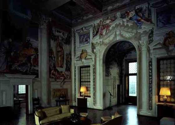 View of the salon, designed by Andrea Palladio (1508-80) (photo) from 