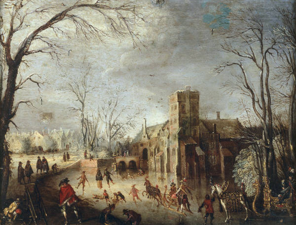 Winter Landscape w.Ice-Skaters /Ptg./C17 from 