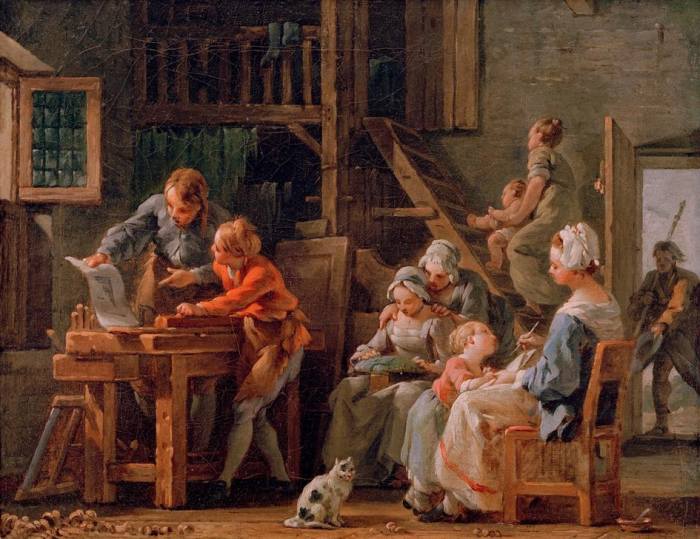 L’éducation des pauvres (Die Erziehung bei den Armen) from Noël Hallé