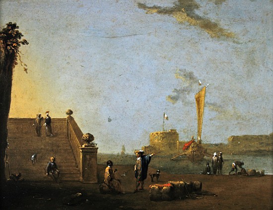 Harbour scene at a Spanish Port from Norbert Joseph Carl Grund