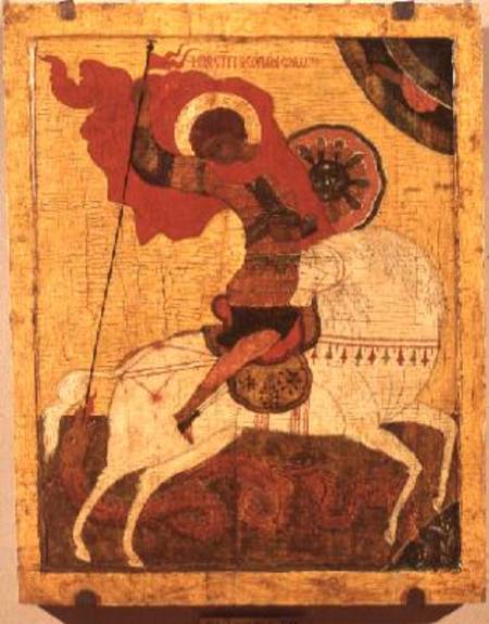 St.George and the Dragon: Icon from Novgorod School