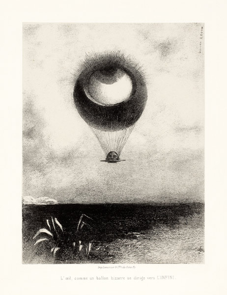 The Eye, Like a Strange Balloon, Mounts toward Infinity. Series: For Edgar Poe from Odilon Redon