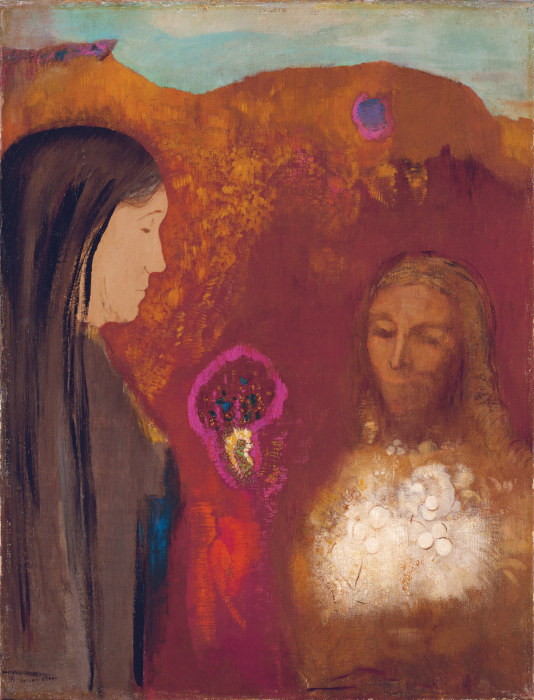 Christ and the Samaritan Woman (The White Flower Bouquet) from Odilon Redon