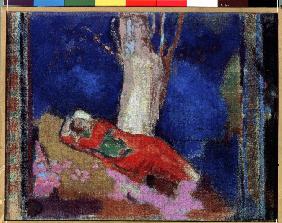 A Woman Lying Under The Tree