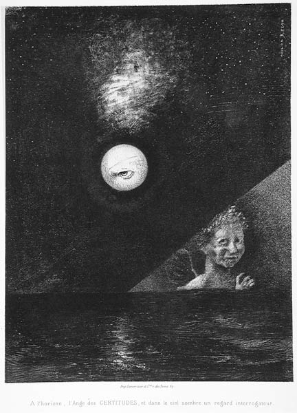 On the Horizon, the Angel of Certitude, and in the Dark Sky, a Questioning Glance. Series: For Edgar from Odilon Redon