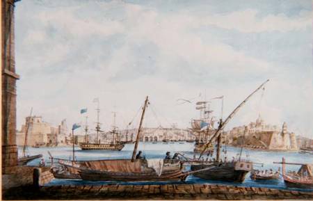 View of the Harbour of the Gallies from Valetta Side from of Tolcross Weir