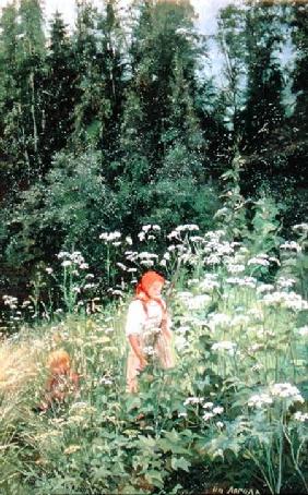 Girl among the wild flowers