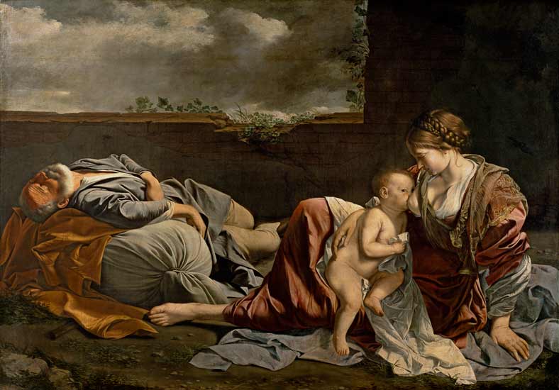 Aif of the flight races to Egypt from Orazio Gentileschi