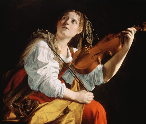 Young Woman with a Violin from Orazio Gentileschi