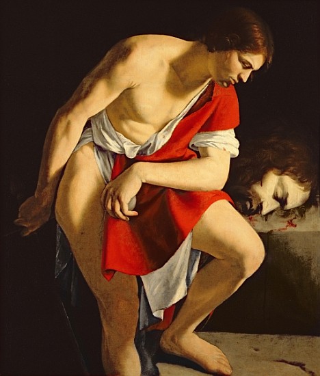 David contemplating the head of Goliath from Orazio Gentileschi