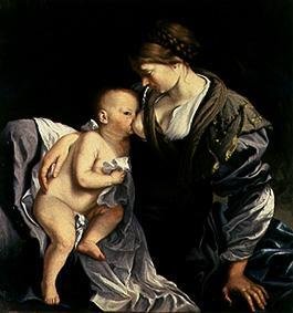 The Madonna with the Jesusknaben at the chest. from Orazio Gentileschi