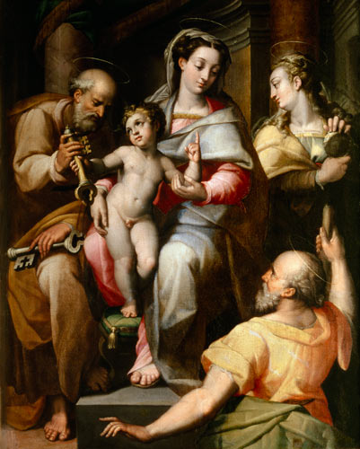 Holy Family with St. Peter and St. Mary Magdalene from Orazio Samacchini