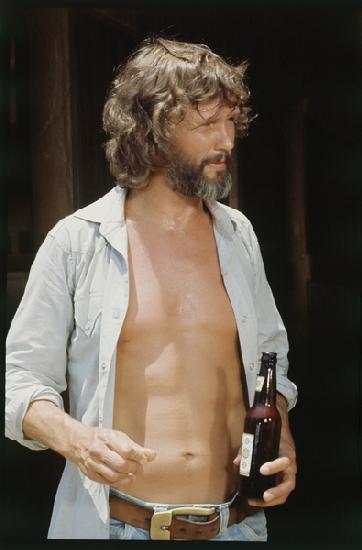Kris Kristofferson with beer