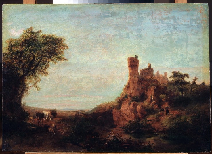 Landscape with a castle from Oswald Achenbach