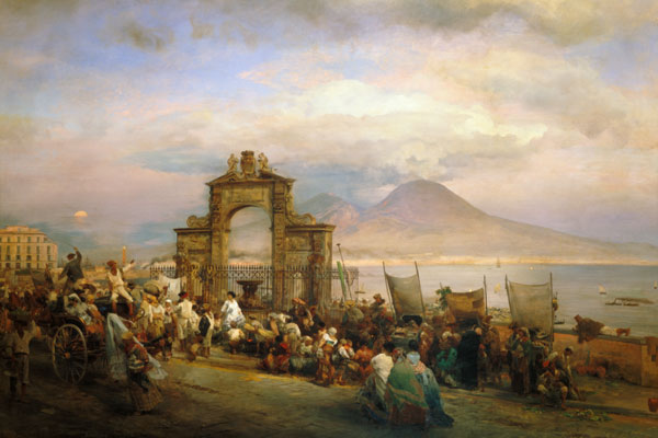 Market day in Naples from Oswald Achenbach