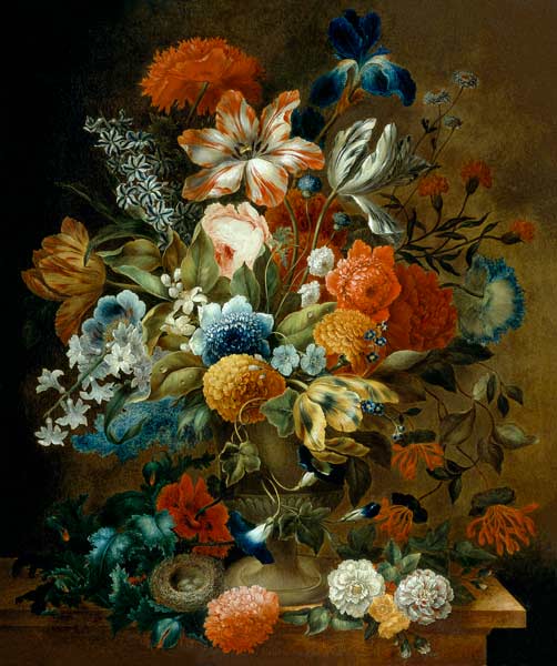 Flower Still Life with Bird Nest from Ottmar the Elder Elliger