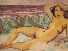 Reclining Nude, c.1914 (oil on canvas) (see 178118 for recto)