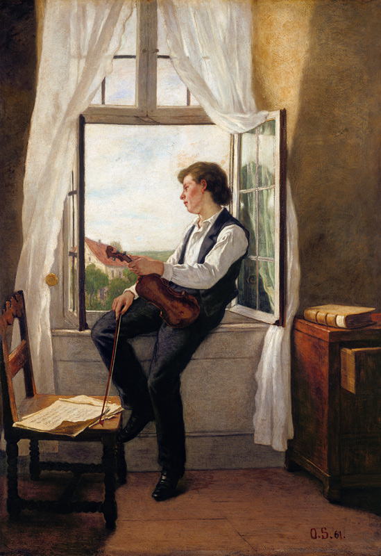 The Violinist by the Window from Otto Scholderer