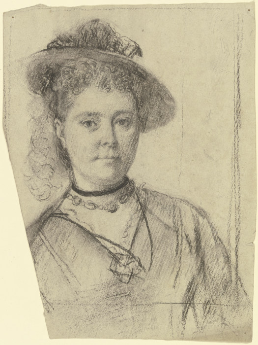 Portrait of a lady with a hat from Otto Scholderer