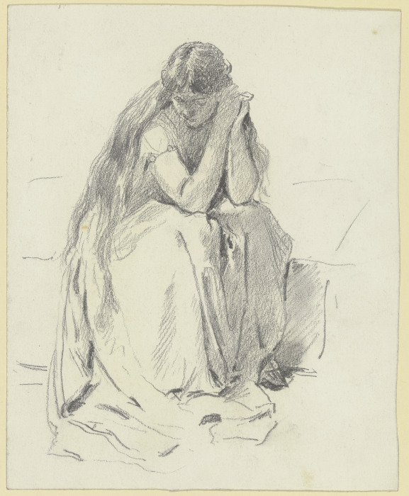 Sitzende Frau mit langem Haar (Loreley) from Otto Scholderer