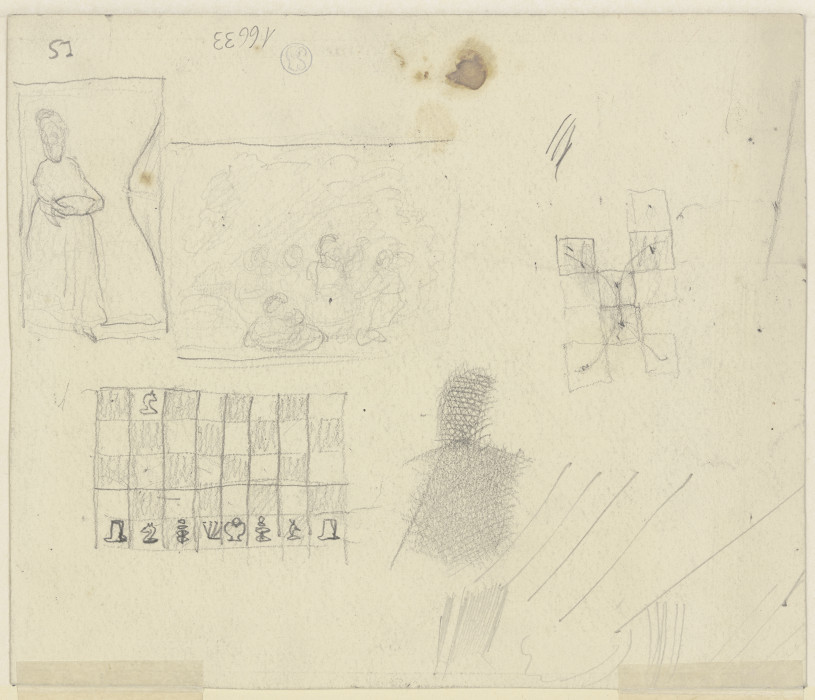 Sketch sheet from Otto Scholderer