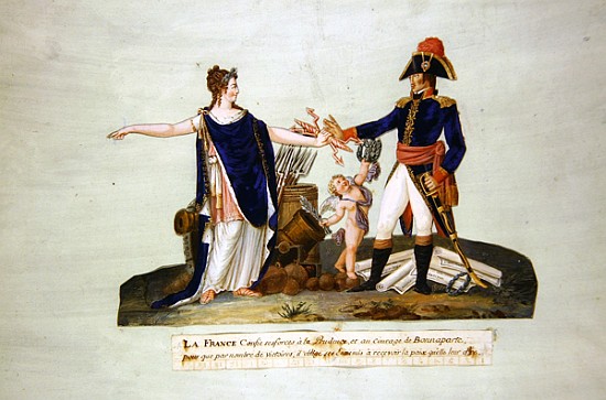 ''France entrusts her forces to Prudence and to the courage of Bonaparte. c.1800 from P. A. Lesueur