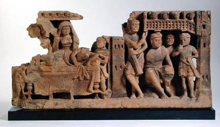 Relief panel depicting the Dream of Queen Maya, Gandhara Region from Pakistani School