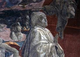 The Flood and Subsidence of the Waters and the Sacrifice and Drunkenness of Noah, detail of a prayin