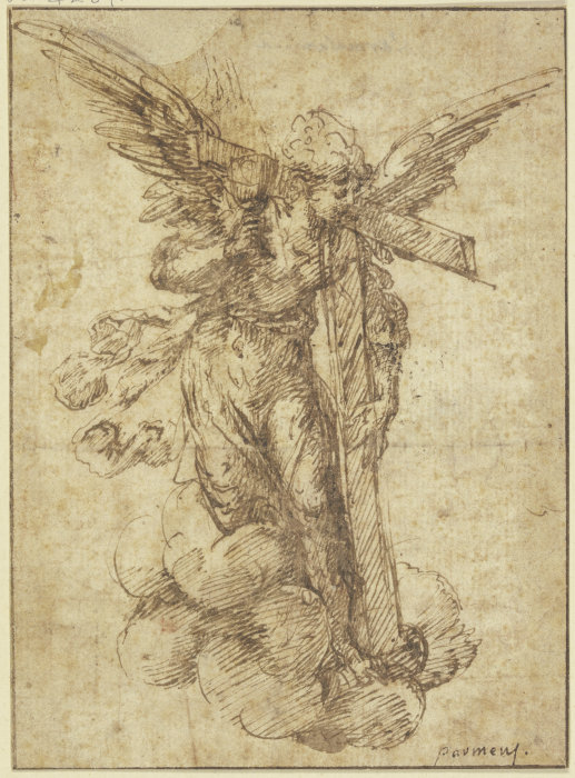 Ein Engel mit Kreuz und Kelch from Parmigianino