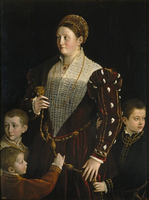 Portrait of Camilla Gonzaga di San Secondo and Her Three Sons from Parmigianino
