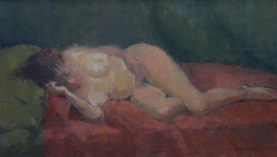 Nude on red and green from  Pat  Maclaurin