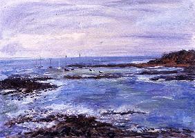 Sailing off the Scilly Isles, 1997 (oil on paper) 