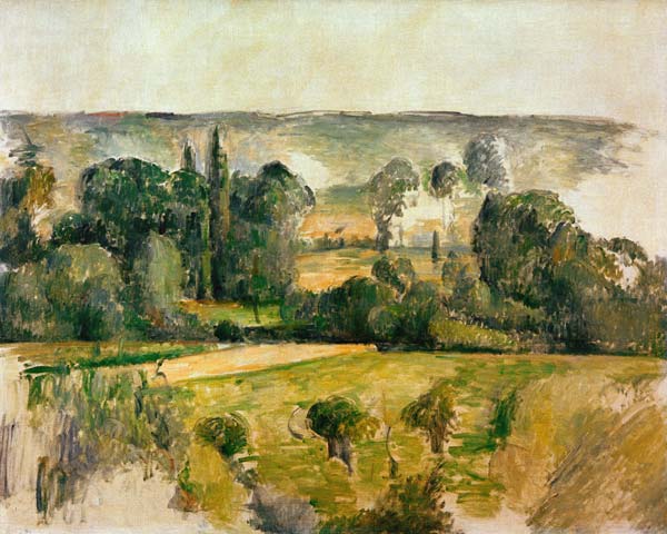 Hillside landscape near M?Šdan from Paul Cézanne