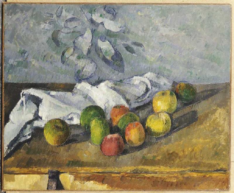 Äpfel und ein Handtuch. from Paul Cézanne