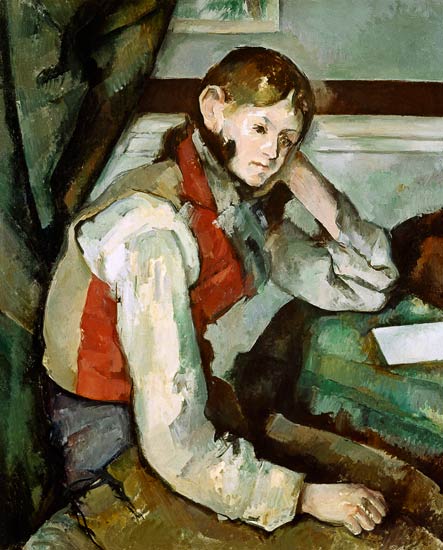The Boy in the Red Vest from Paul Cézanne