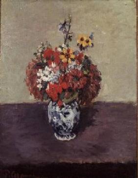 Flowers in a Delft vase