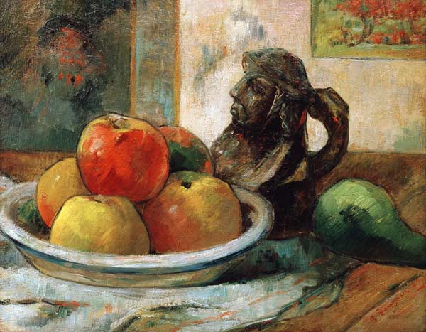 Still life with apples, a pear and a jug from Paul Gauguin