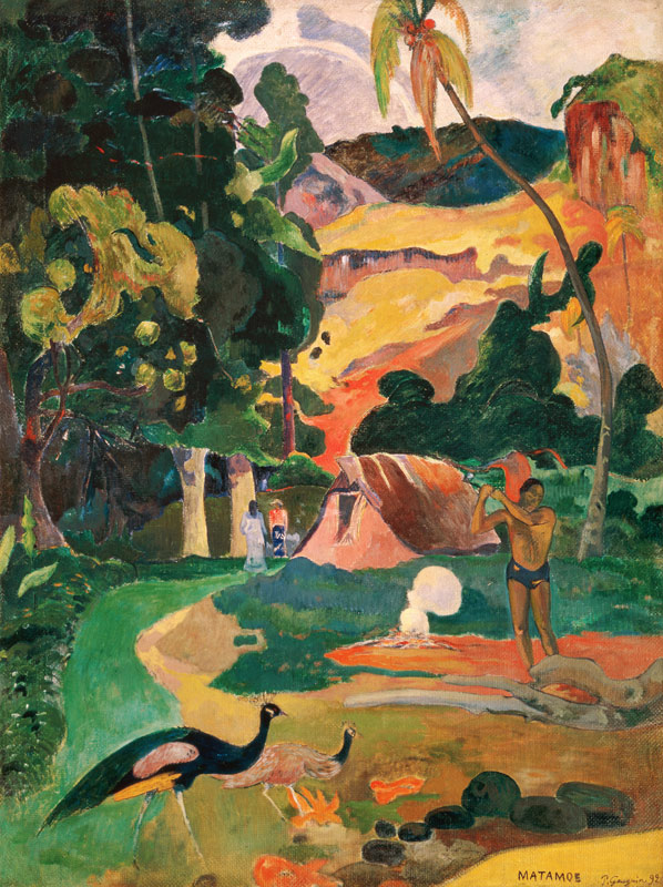 Metamoe (Landscape with peacock) from Paul Gauguin