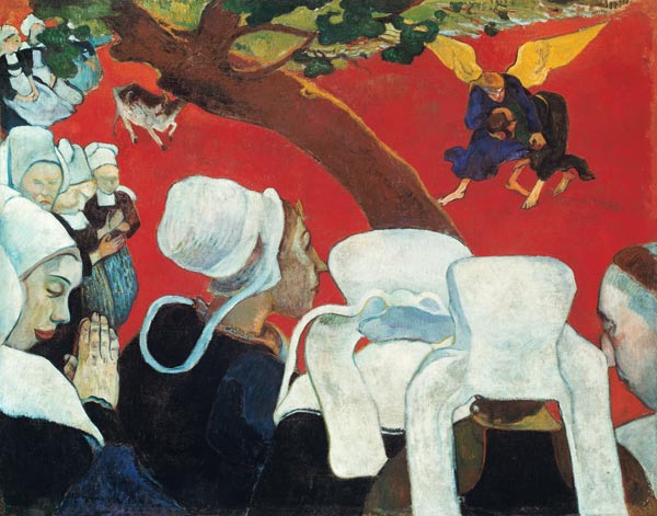 Vision according to the sermon (Jakob struggles with the angel) from Paul Gauguin
