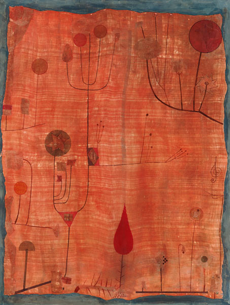 Fruits on red (or: The handkerchief of the violinist) from Paul Klee