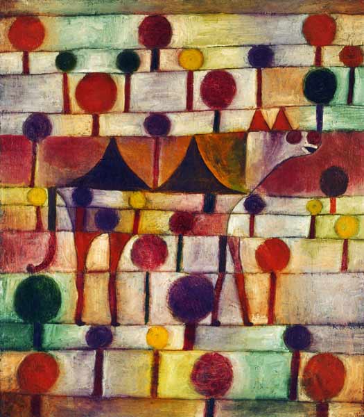 Camel in a rhythmical tree landscape. from Paul Klee