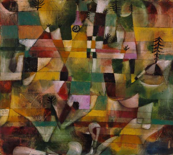 Landscape with a yellow church steeple. from Paul Klee