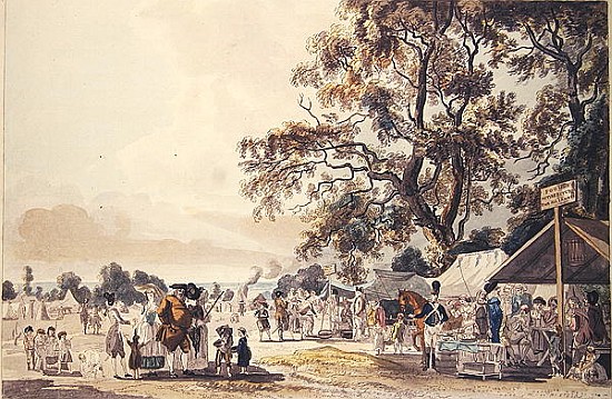 The Encampment in Hyde Park, 1780 (colour aquatint) from Paul Sandby