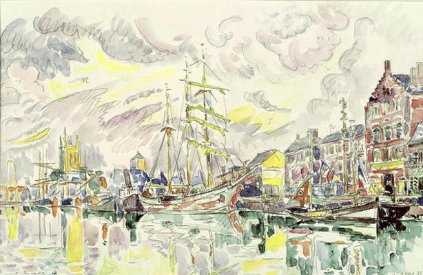 Fecamp, 1934 (pencil & w/c on paper) from Paul Signac