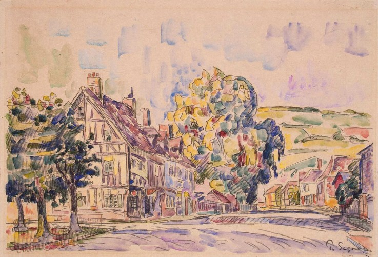 Street with a Frame House in Normandy from Paul Signac
